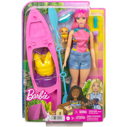 Barbie Kemping Daisy Lalka kajak Zestaw HDF75