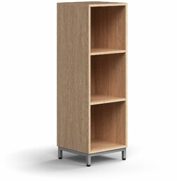 Regał QBUS, 2 półki, nóżki, 1252x400x400 mm, srebrny,