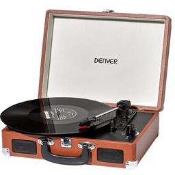 DENVER Gramofon VPL-120 Brązowy, Manualny, Napęd paskowy, USB,