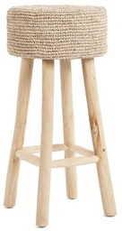 Bazar Bizar - Drewniany stołek barowy z siedziskiem