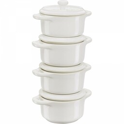 Staub 4x Mini Cocotte Okrągły 10 Cm, Kość