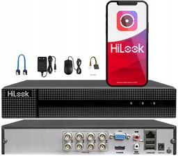 Rejestrator Hybrydowy 8Mpx 8 Kanałów Hilook Aplikacja Detekcja
