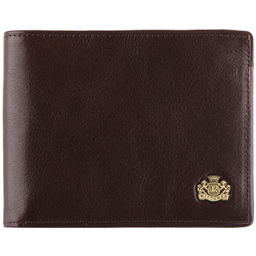 Męski portfel skórzany z dwoma suwakami brązowy