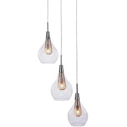 Azzardo Lampa wisząca szklana chromowana 3-punktowa AZ1688