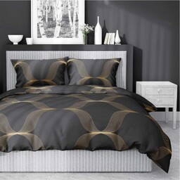 Pościel satynowa 220x200 Home Satin 11 czarna złota