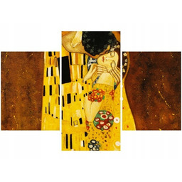 90x60cm obraz Pocałunek wg Gustav Klimt trzy obrazy