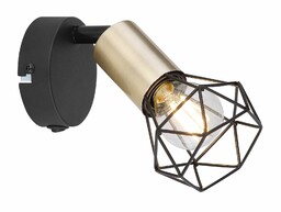 Globo Ścienna lampa Xara 54802S-1AB włącznik czarny mosiądz