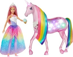 Barbie, Dreamtopia Jednorożec Magia Świateł Z Tęczową Grzywą,