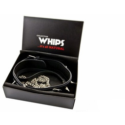 Wiązania-WHIPS obroża męska z ćwiekami i smyczą
