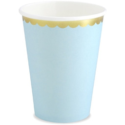 Kubeczki papierowe jasnoniebieskie - 220 ml - 6
