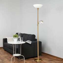 Lampa podłogowa Lindby Elaina, lampka do czytania, kolor