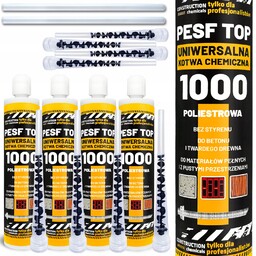 Zestaw 4x Kotwa Chemiczna PESF1000 żywica 300 ml