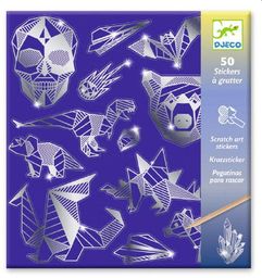 Wydrapywanka naklejki metaliczne "Iron" DJ09737- Djeco, zestawy artystyczne