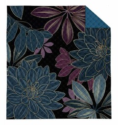 Detexpol Narzuta dekoracyjna 170x210 niebieska kwiaty K 112