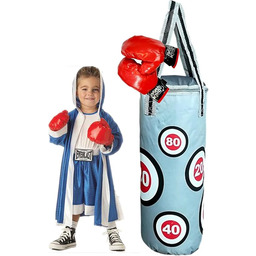 LEAN Toys Worek bokserski z rękawiczkami dla dzieci,