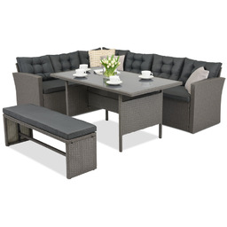 Meble ogrodowe z technorattanu Latina Garden Point antracyt