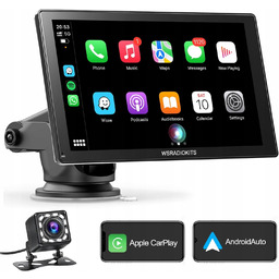 Radio Samochodowe Carplay Android Przenośne Bezprzewodowe Kamera Cofania