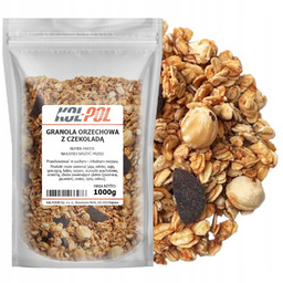 GRANOLA ORZECHOWA Z CZEKOLADĄ 1kg Naturalne płatki Bez