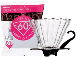 Dripper Drip szklany HARIO filtry 100szt do kawy