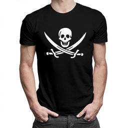 Pirate Skull Swords - męska koszulka z nadrukiem