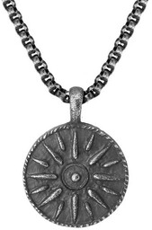 Antyczna moneta na czarnym łańcuszku męski naszyjnik ze