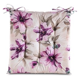 Eurofirany Poduszka siedzisko 40x40x5 Garden 29a kremowa różowa