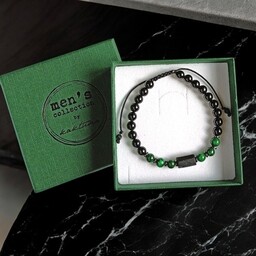 Pakamera OCHRONA, MIŁOŚĆ - malachit, turmalin - bransoletka