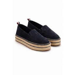 TOMMY HILFIGER ESPADRYLE DAMSKIE Z WELURU NA PLATFORMIE