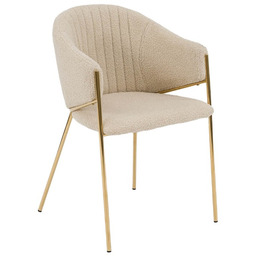 Krzesło tapicerowane C-890-1 boucle beż #6 nogi złote