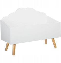 Schowek kufer pojemnik na zabawki drewniany biały