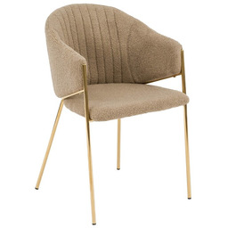 Krzesło tapicerowane C-890-1 boucle cappuccino #18 nogi złote