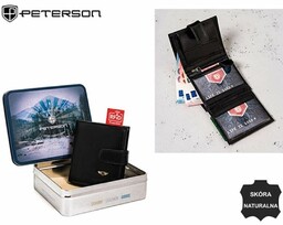 Skórzany męski portfel Peterson PTN 365Z 2-1-1