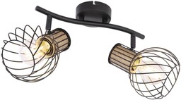 Globo Lampa sufitowa regulowana Luise 54012-2S czarna drewno
