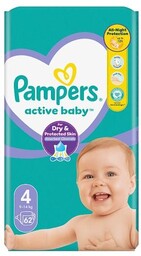 Pampers Active Baby 4 Pieluszki 9-14 kg, 62