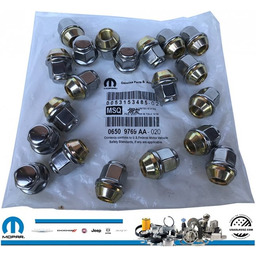 20 szt chromowanych nakrętek koła 19mm MOPAR Dodge