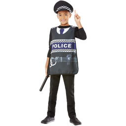 Smiffys 72003 zestaw policyjny, unisex dzieci, czarny, jeden