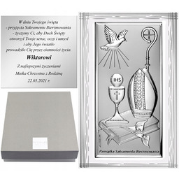Na Bierzmowanie Pamiątka Srebrny Obrazek