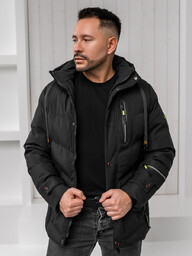 Czarna kurtka męska zimowa Denley 5M3137A1