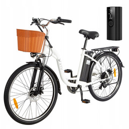 Rower elektryczny Dyu C6 White rama 45cm stalowe