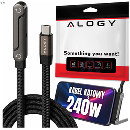 Kabel USB-C 240W płaski ze stojakiem, szybkie ładowanie