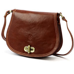 Florence Skórzana damska listonoszka torebka na ramię dwukomorowa