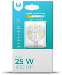 Żarówka LED G4 Round 2W 12V biała ciepła