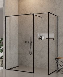 New Trendy New Modus Black Walk-In 140x100x200cm przejrzyste