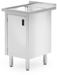 HENDI Stół ze zlewem 1-komorowym i szafką, 50x60x85