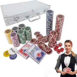 Zestaw do gry w pokera PREMIUM 300 żetonów,