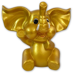 Skarbonka figurka słoń słonik ceramika złota 23x29 polskiej