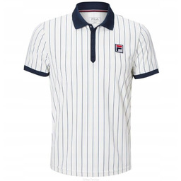 Koszulka tenisowa Fila Polo Stripes Bjorn biała M