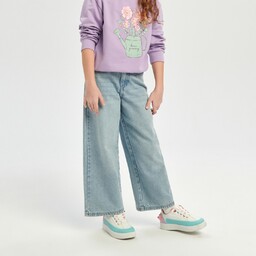 Sinsay - Jeansy wide leg - Niebieski