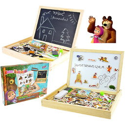 Tablica Magnetyczna Kredowa 3w1 Magnesy Masza I Niedźwiedź