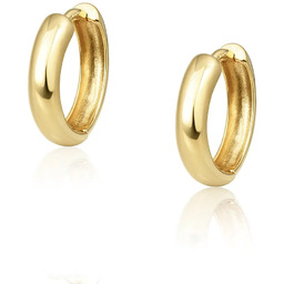 Kolczyki kółka gładkie, klasyczne huggie srebrne pozłacane